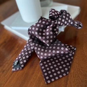 Ermenegildo Zegna Maroon & Pink Polka Dot Tie
